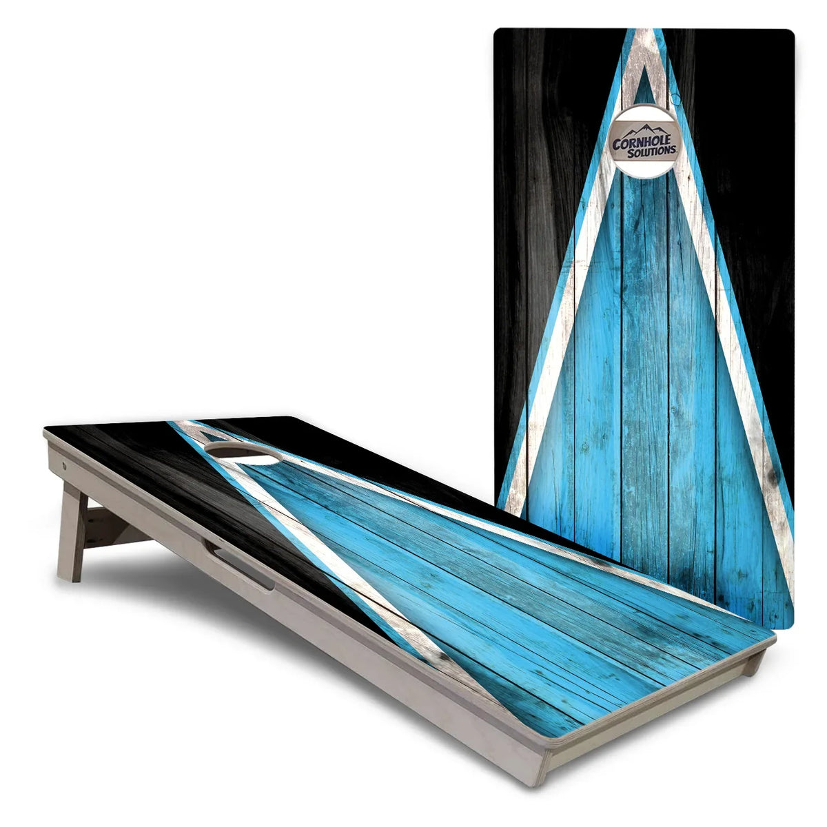 Sky Blue Triangle Cornhole Boards – Tournament Series