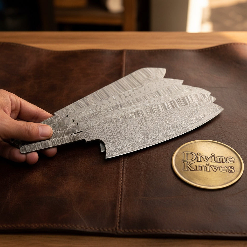 Santoku and Bunka Blade Blanks Set for Custom Kitchen Knives by Divine Knives — product view 3