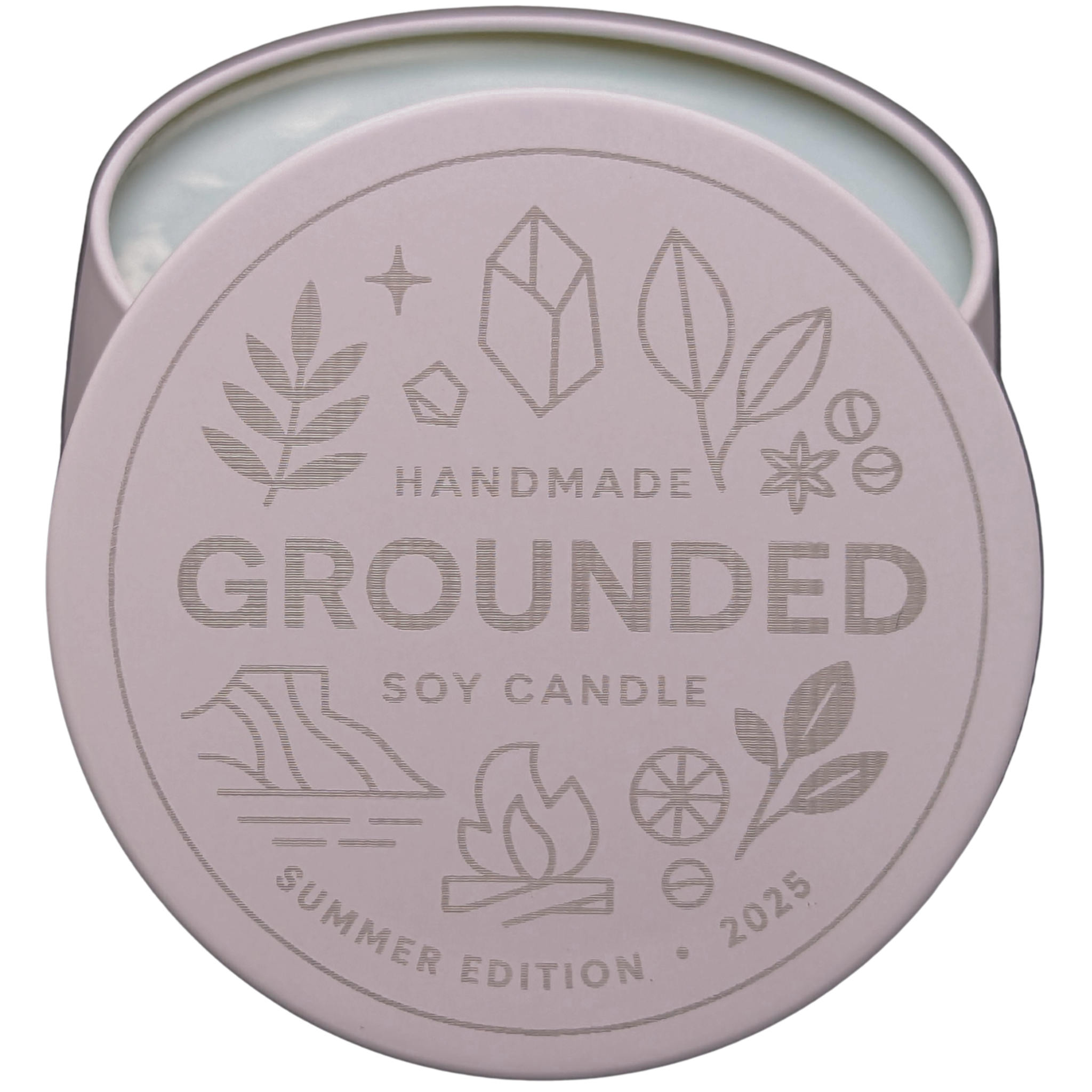 Grounded™ Tranquil Soy Candle | Calm Centered Strength – ResilScents™ by ResilScents, scented candle detail photo 2