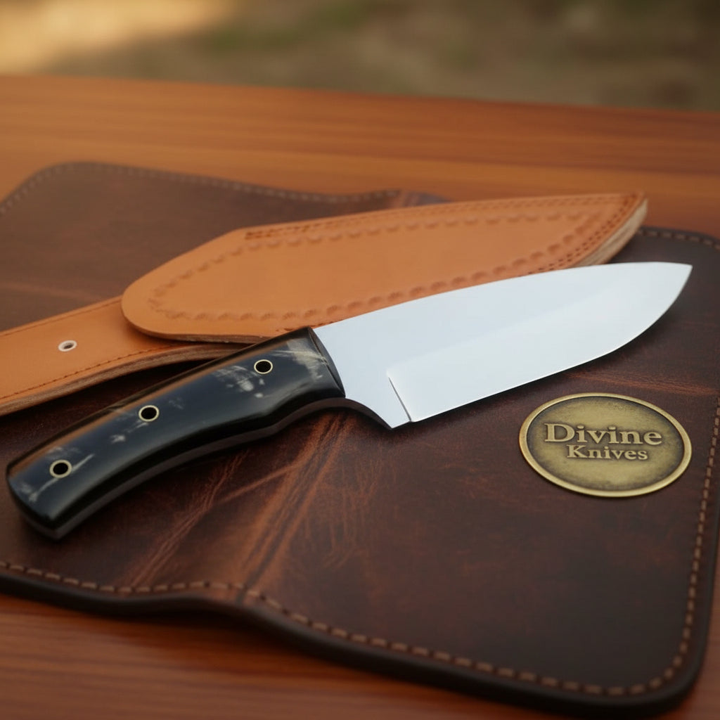 Buffalo Horn Drop-Point Skinner by Divine Knives