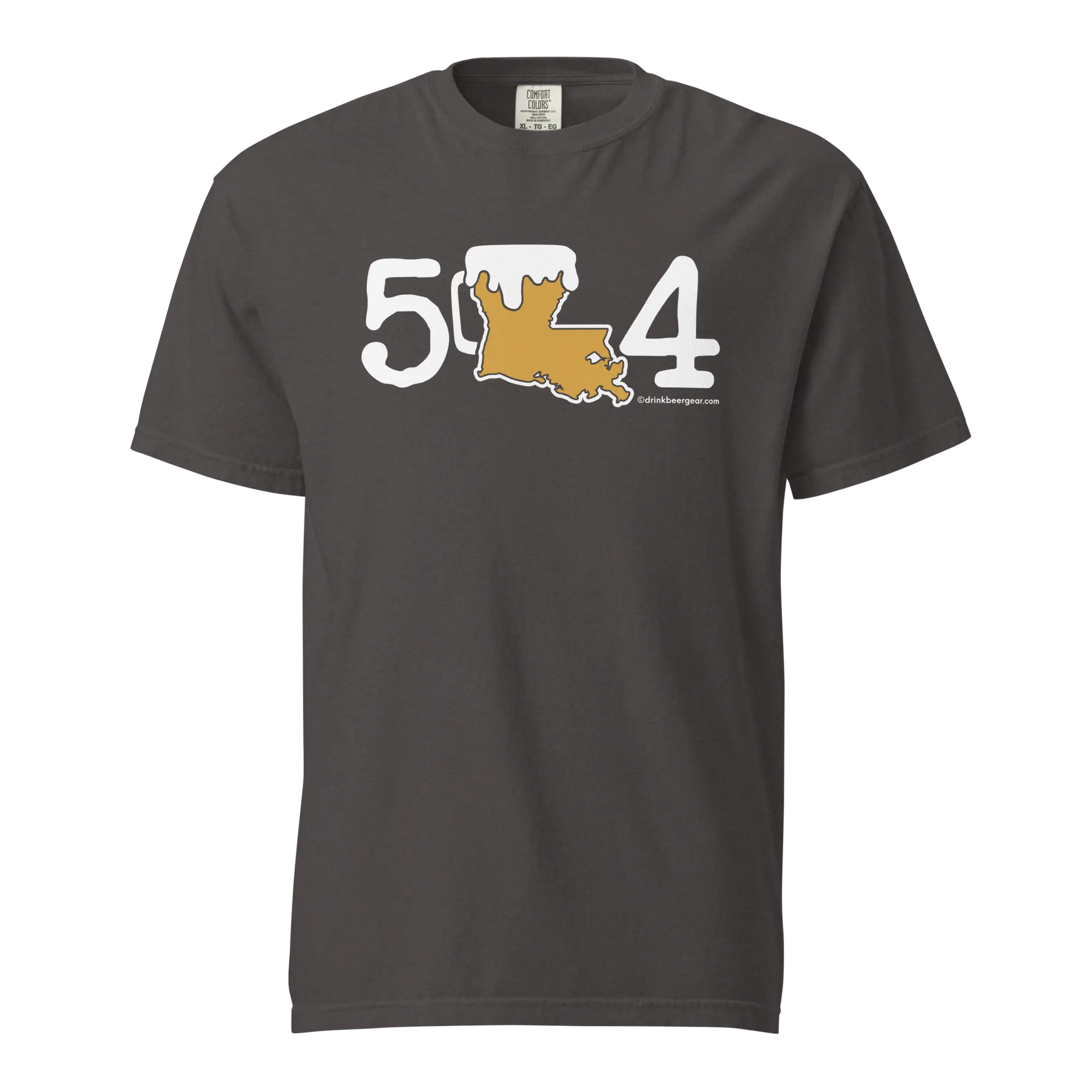 504 Louisiana Beer Mug Tee - COMFORT COLORS BRAND TEE Drink Beer Gear