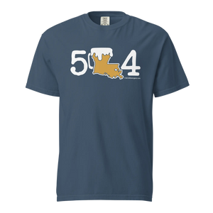 504 Louisiana Beer Mug Tee - COMFORT COLORS BRAND TEE Drink Beer Gear