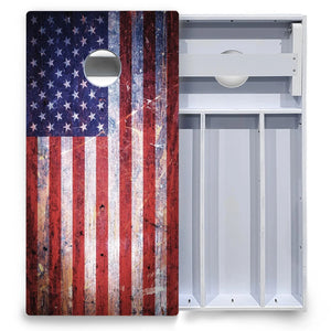 Weathered Flag Cornhole Boards - All Weather Series