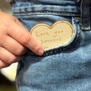 Personalized Wood Pocket Reminders, Custom Engraved Box, Handwriting Keepsake, Back to School Gift