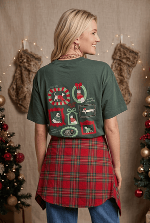 Happy Pawlidays Green Vintage Boxy Tee