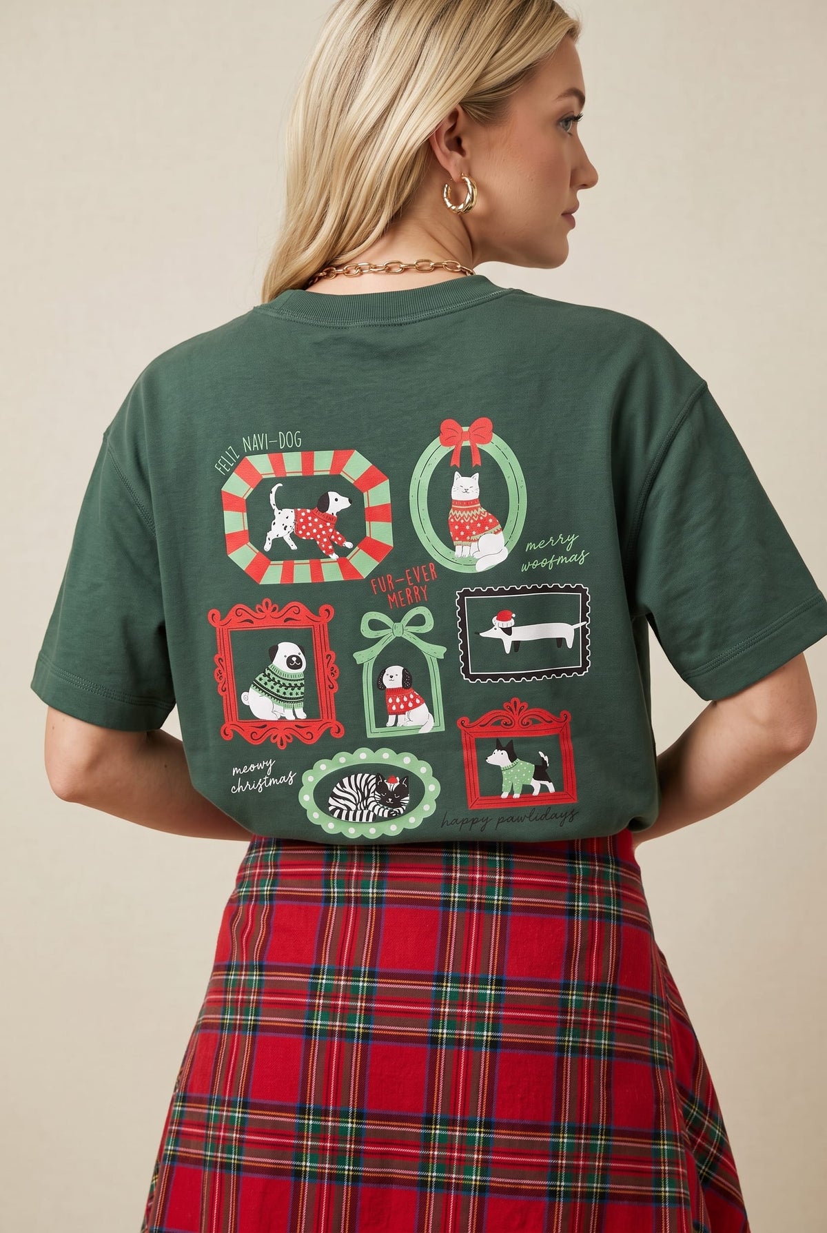Happy Pawlidays Green Vintage Boxy Tee by Southern Bliss Company