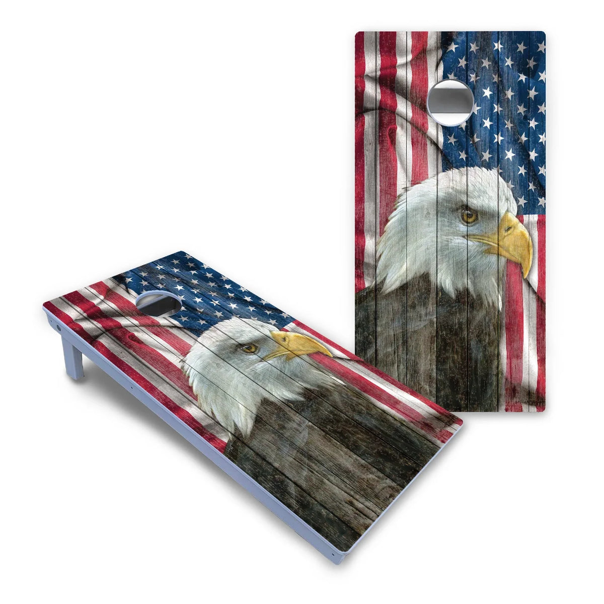 Faded Eagle Flag Cornhole Boards - All Weather Series