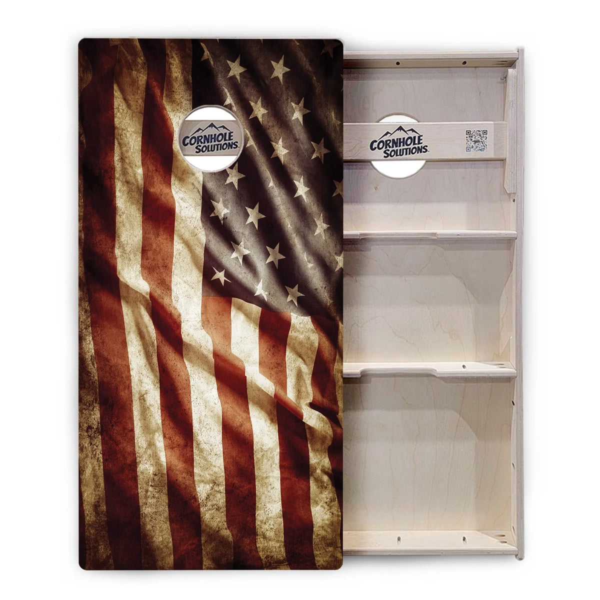 Rustic Wavy Flag Cornhole Boards – Tournament Series