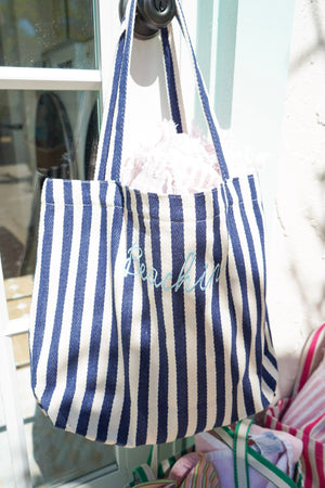 Harbor Canvas Striped Tote | Customizable