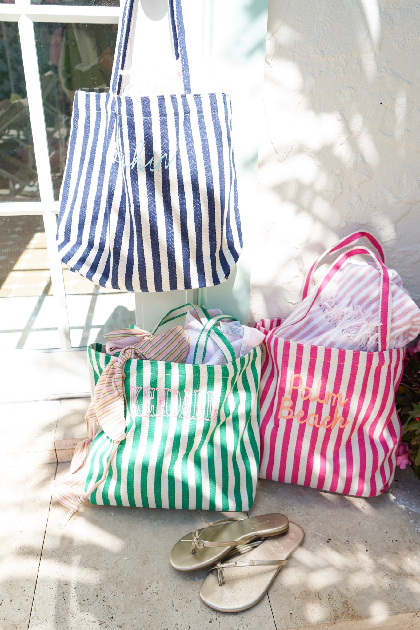 Harbor Canvas Striped Tote | Customizable