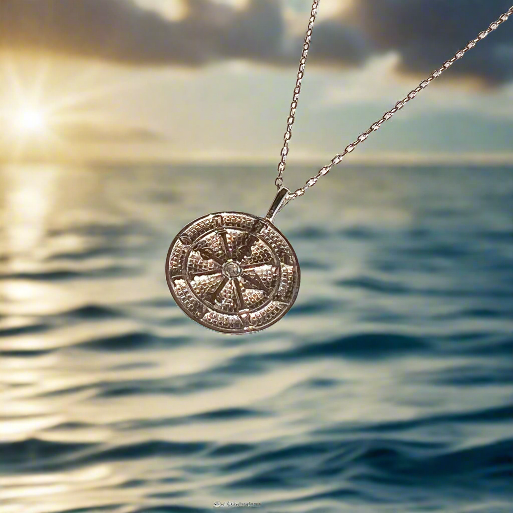 Compass Coin Necklace | Sterling Silver by Ke Bella, additional product image 4