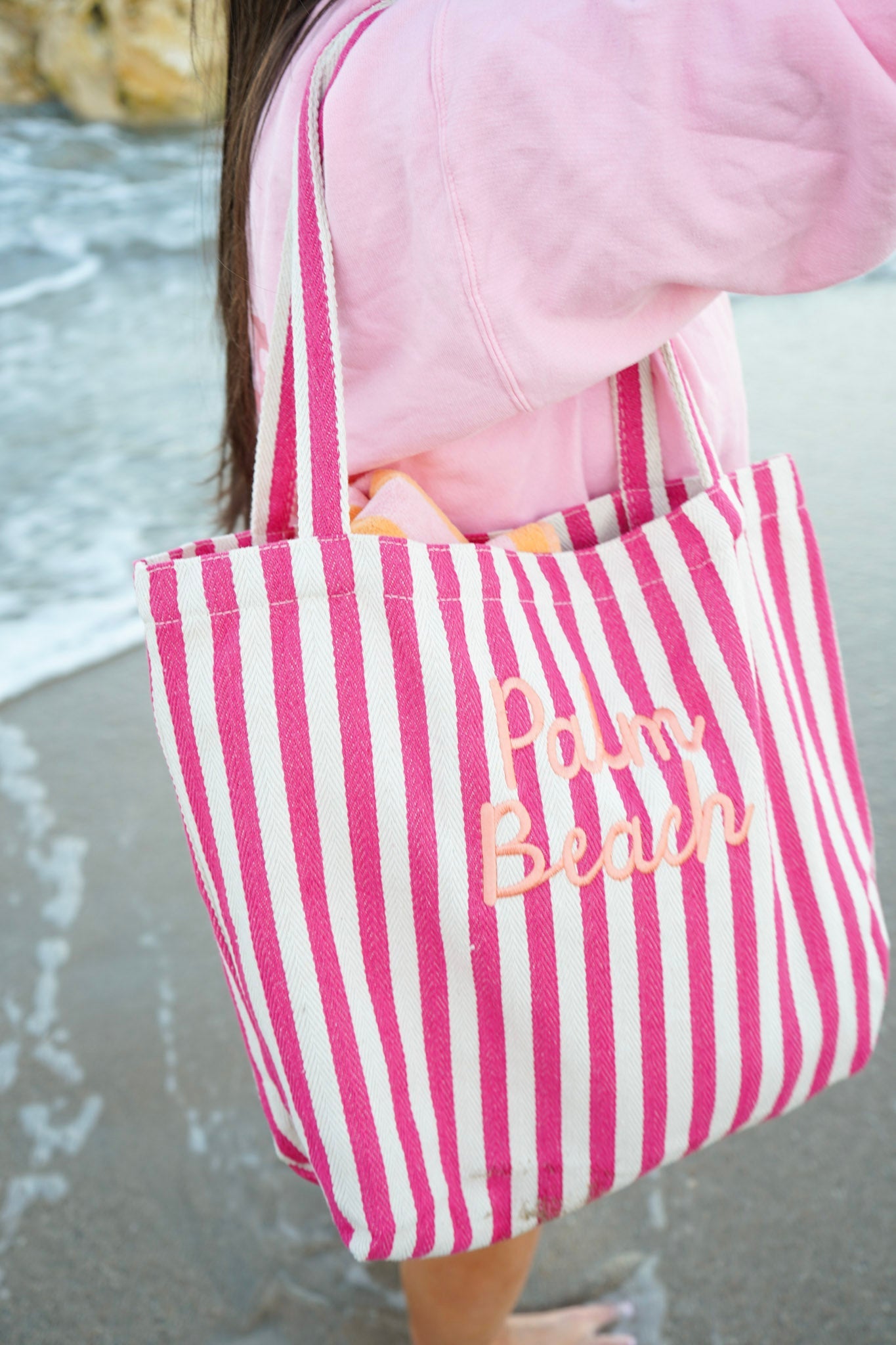Harbor Canvas Striped Tote | Customizable