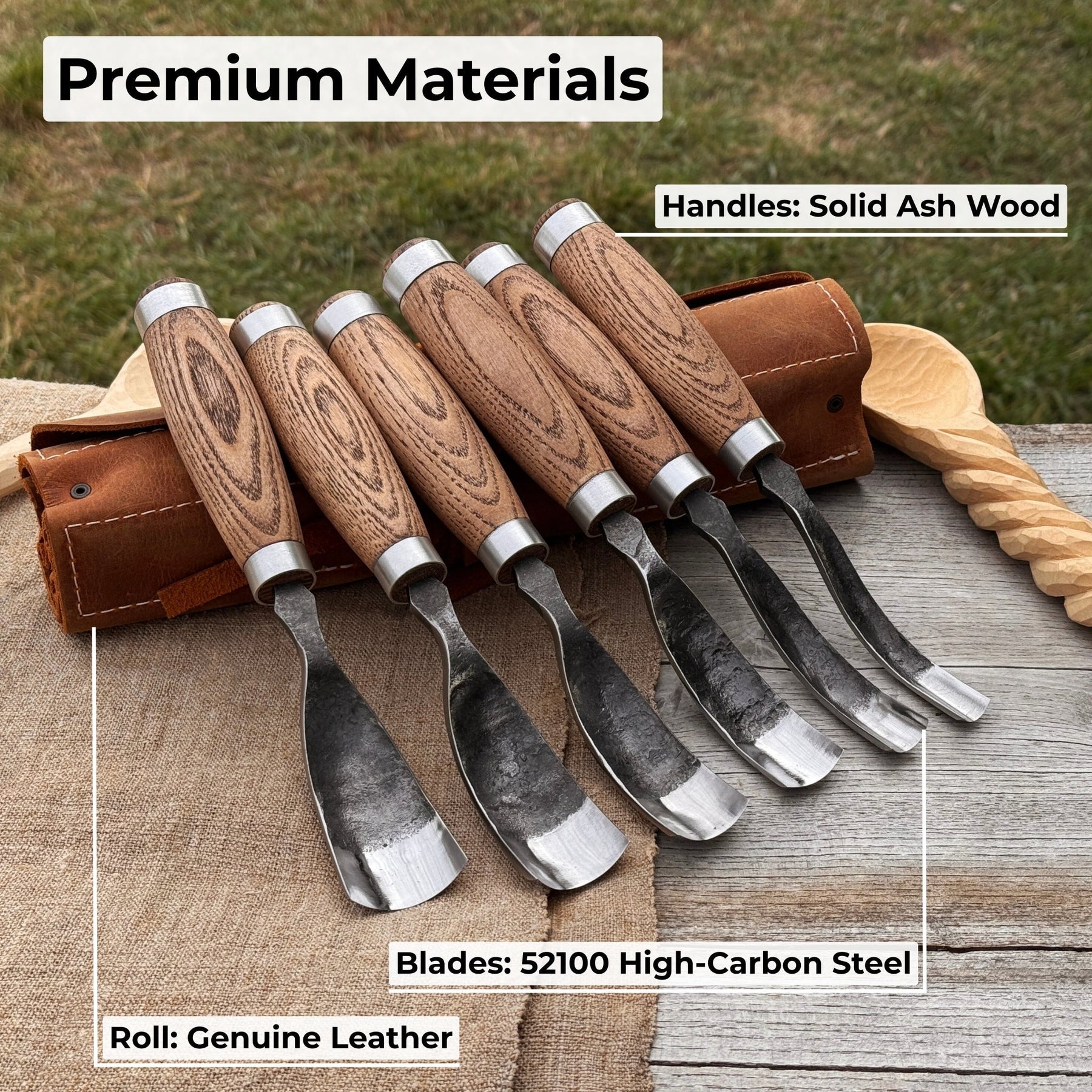 6-Piece Long Bent Gouge Set