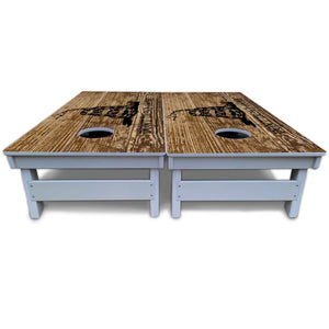 Wood DTOM & Flag Cornhole Boards - All Weather Series