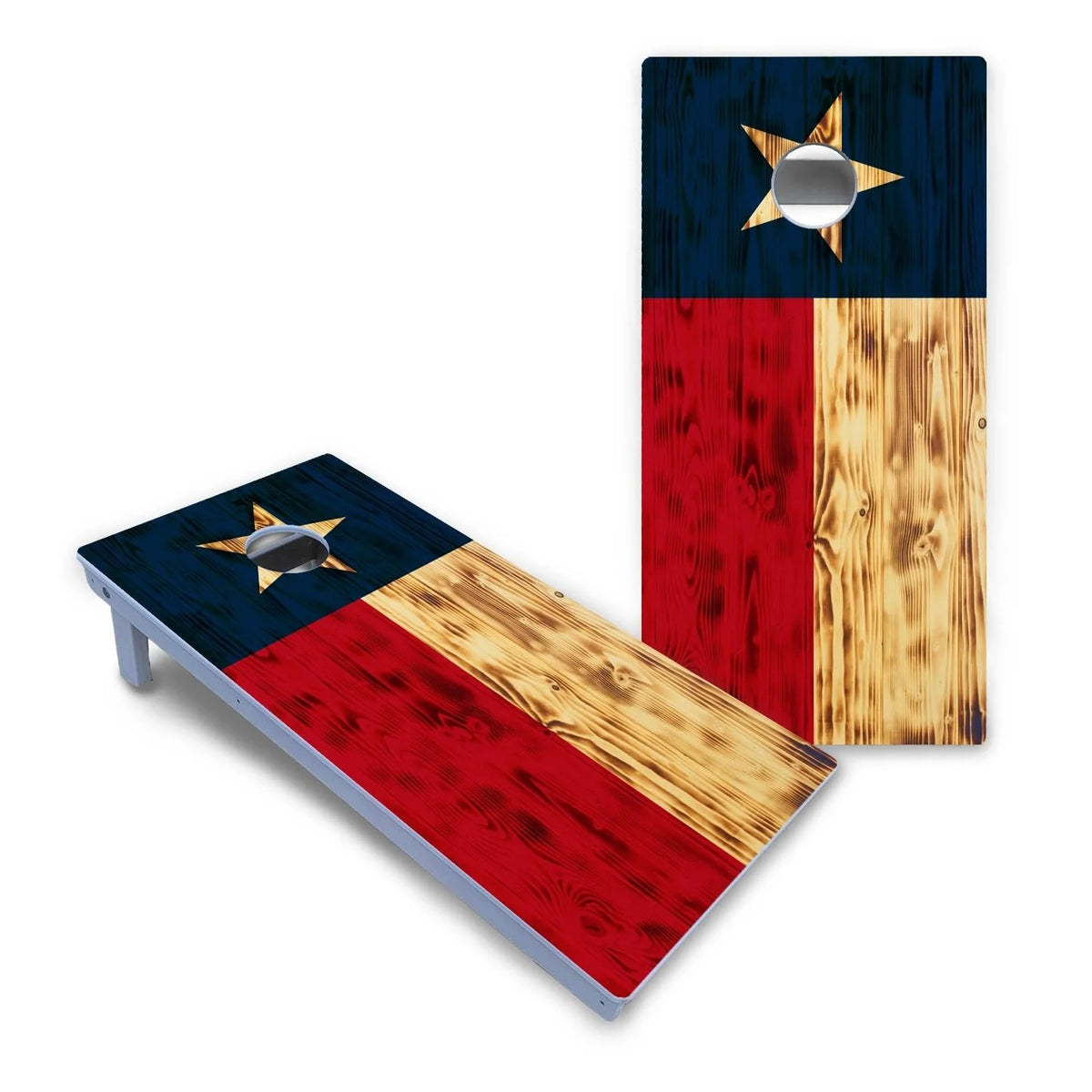 Burnt Texas Flag Cornhole Boards - All Weather Series