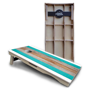 Beach Stripe Cornhole Boards – Pro Lite or Pro Elite
