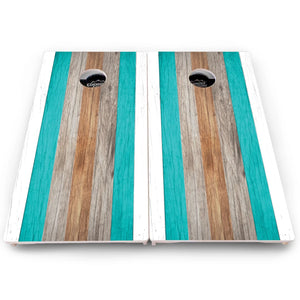 Beach Stripe Cornhole Boards – Pro Lite or Pro Elite