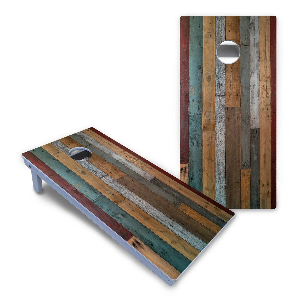 Metallic Wood Planks Cornhole Boards - All Weather Series