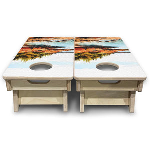 Acadia mini cornhole boards back view