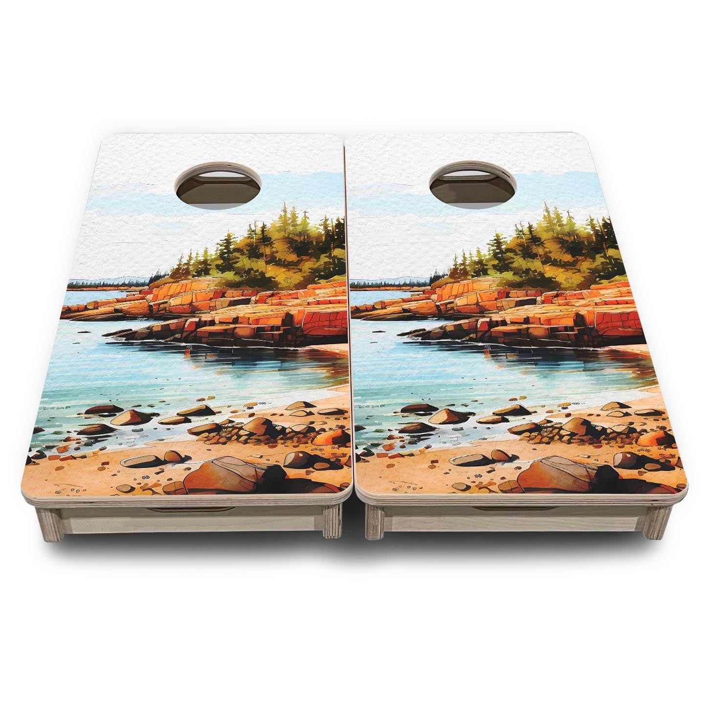 Acadia - Mini or Vacation Size Boards by Cornhole Solutions, custom cornhole board detail photo 2