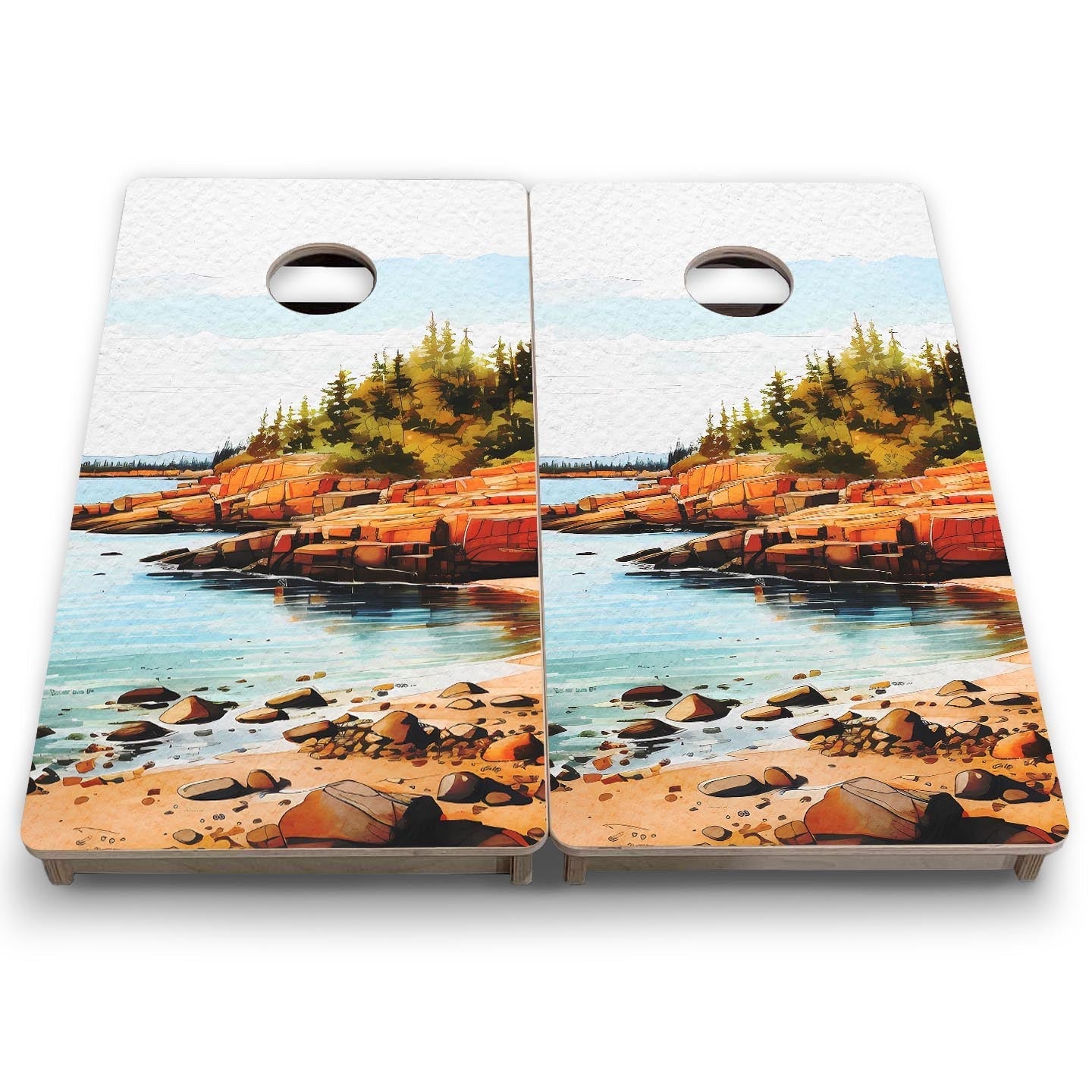 Acadia mini cornhole board with 4-inch hole