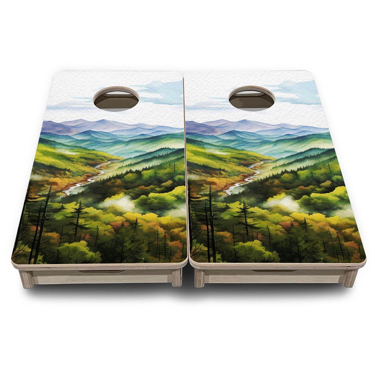 Smoky Mountains - Mini or Vacation Size Boards by Cornhole Solutions, custom cornhole board detail photo 2