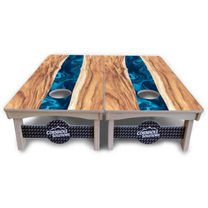 Live Edge River Cornhole Boards – Pro Lite or Pro Elite