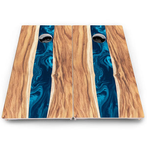 Live Edge River Cornhole Boards – Pro Lite or Pro Elite