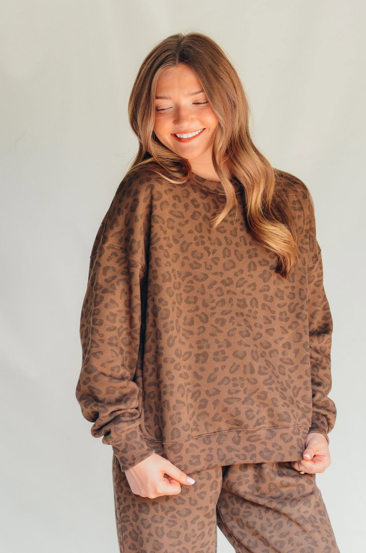 PREORDER ITEM (Estimated ship date 11/10) Brown Leopard Crew Sweatshirt by Southern Bliss Company – view 3