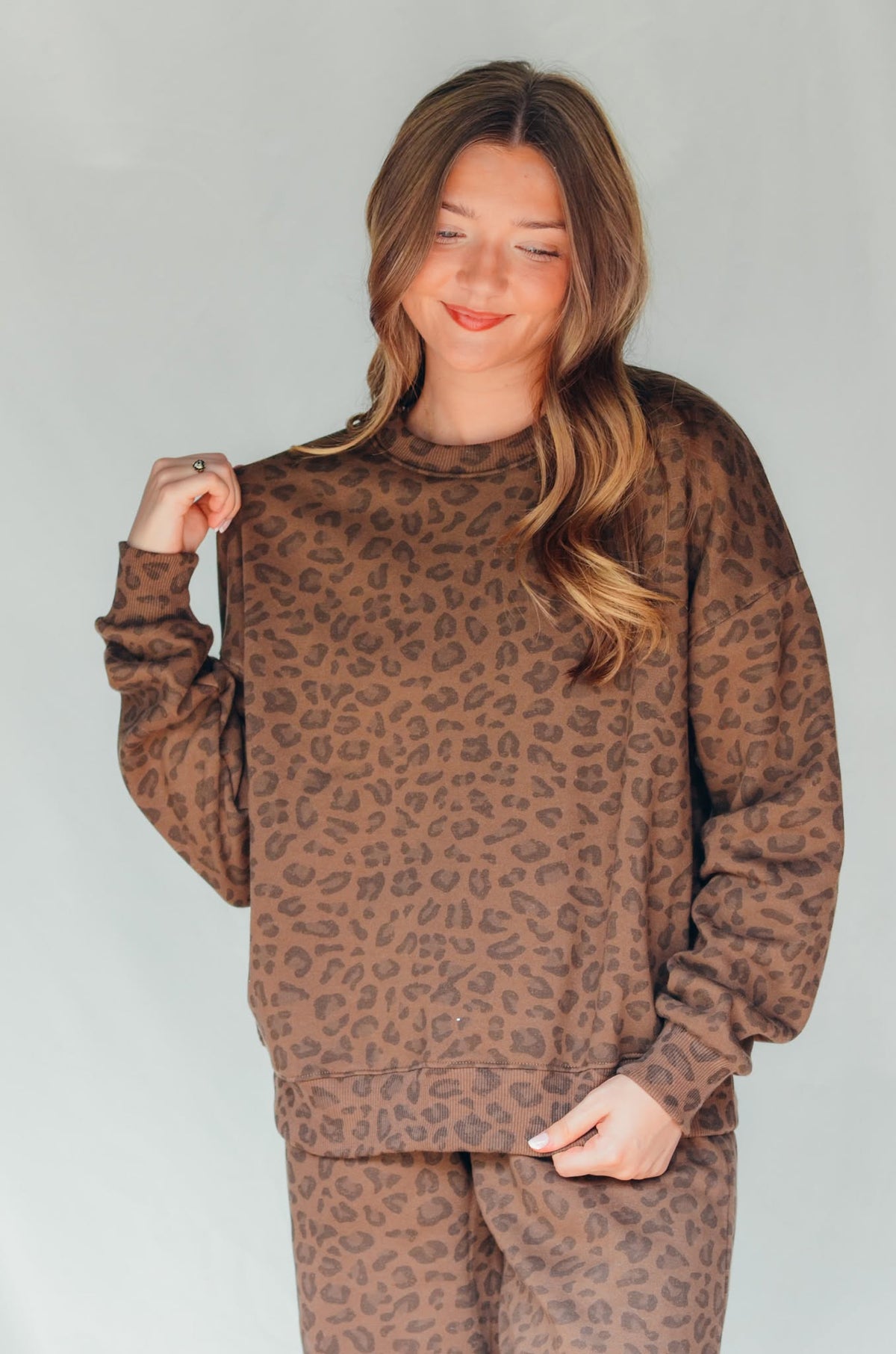 PREORDER ITEM (Estimated ship date 11/10) Brown Leopard Crew Sweatshirt by Southern Bliss Company – view 5