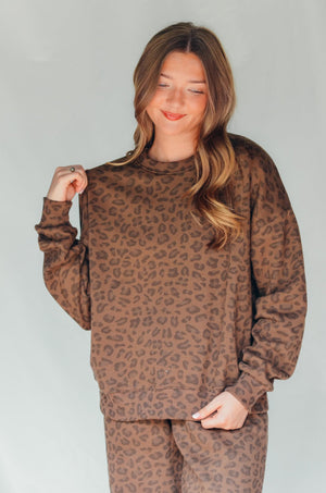 PREORDER ITEM (Estimated ship date 11/10) Brown Leopard Crew Sweatshirt by Southern Bliss Company – view 5
