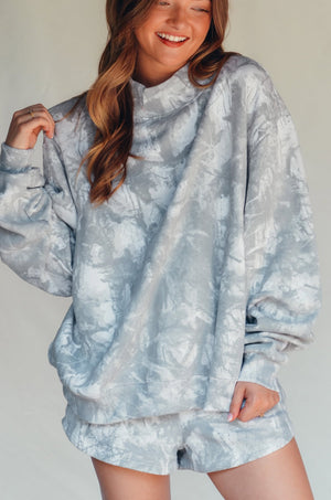 PREORDER (estimated 11/10 ship date!!) White Wash Camo Mock Neck Sweatshirt by Southern Bliss Company – view 3