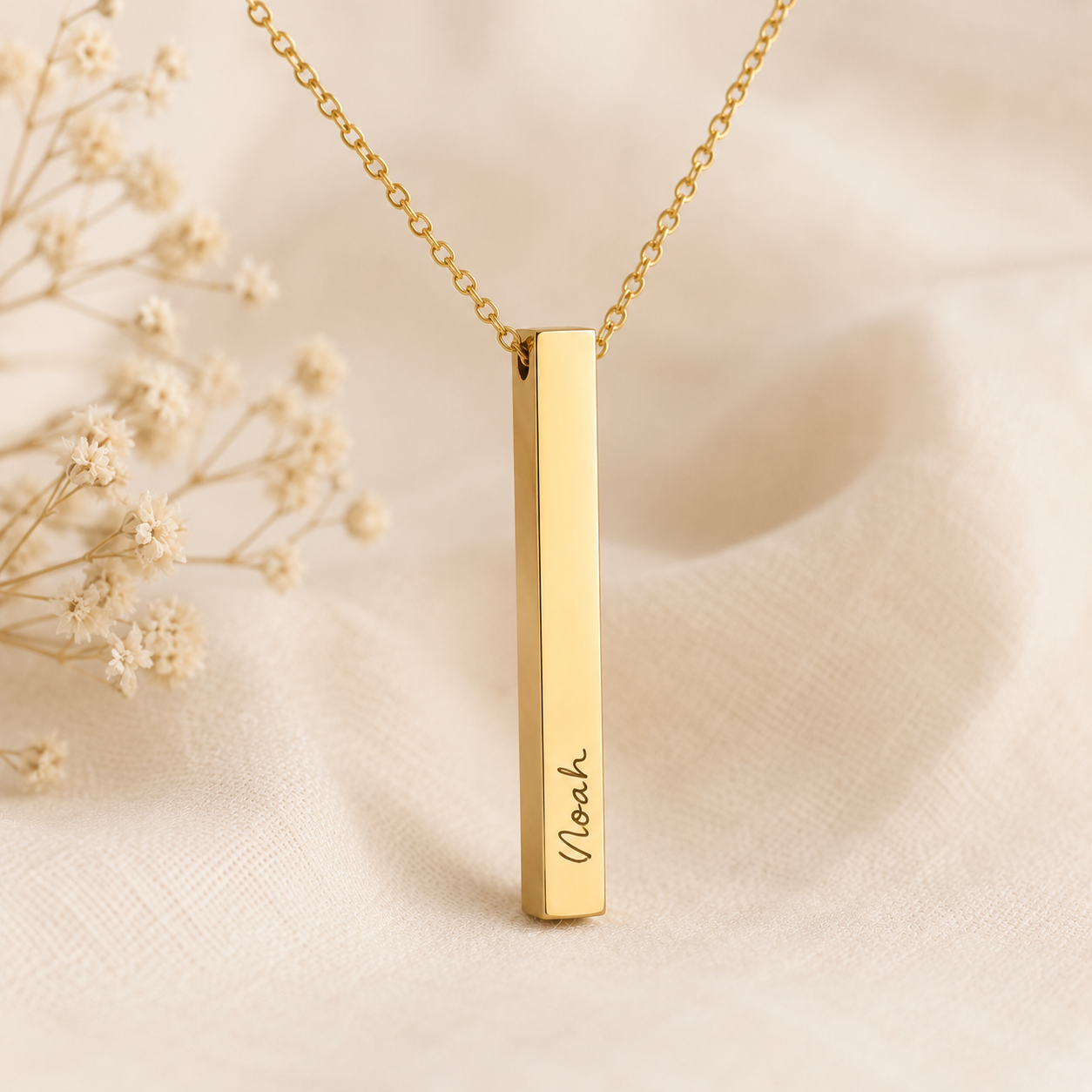 Custom Handwriting Bar Necklace