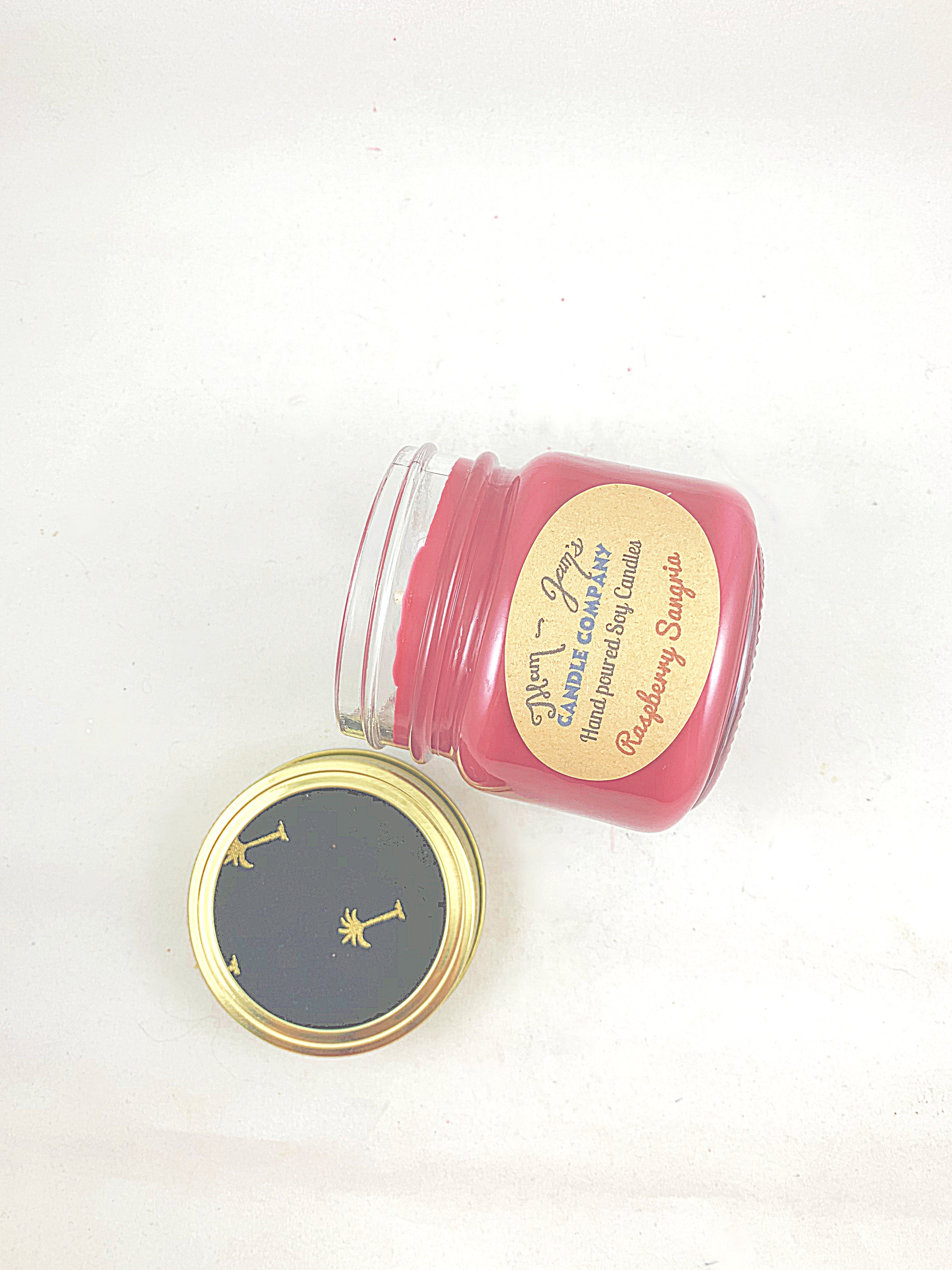 Raspberry Sangria soy candle and wax melts by Mam Jam’s Candle Company
