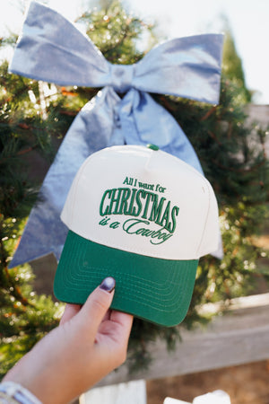 All I want for Christmas is a Cowboy - Green Vintage Trucker Hat by KenzKustomz, view 6