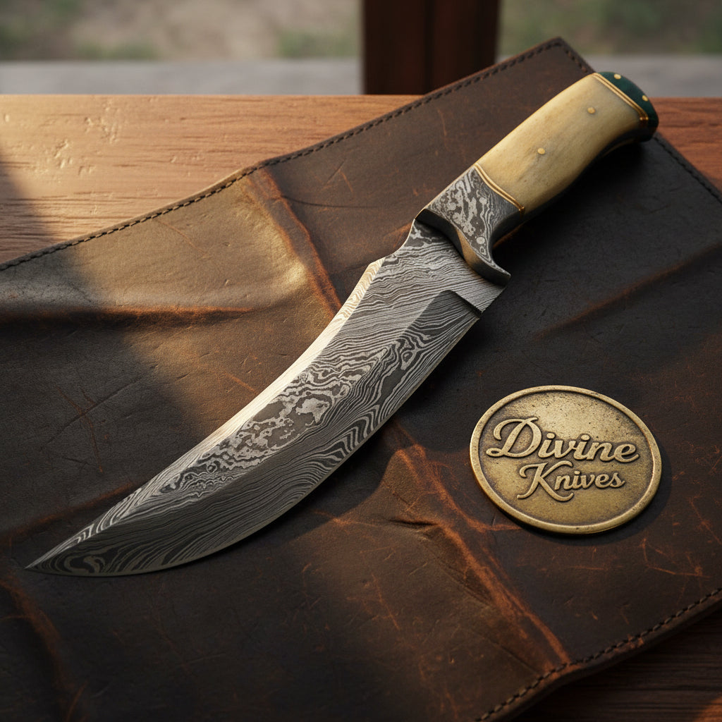 Horn and Bone Hunting Knife Pair by Divine Knives — detail view 2