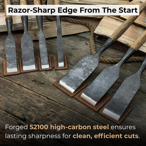 7-Piece Long Timber Framing Chisel Set