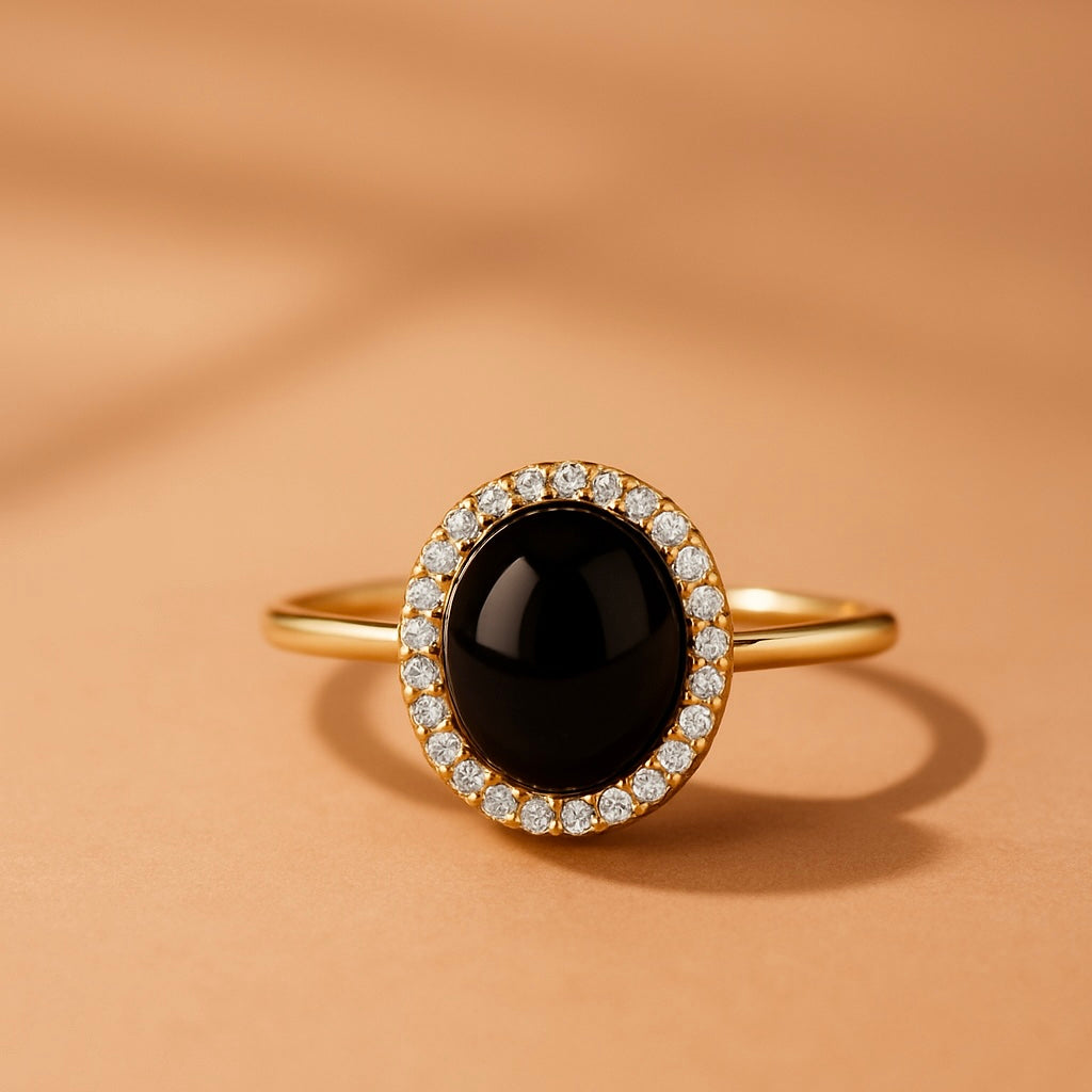 Amélie - Black Onyx Ring handmade jewelry by Ke Bella