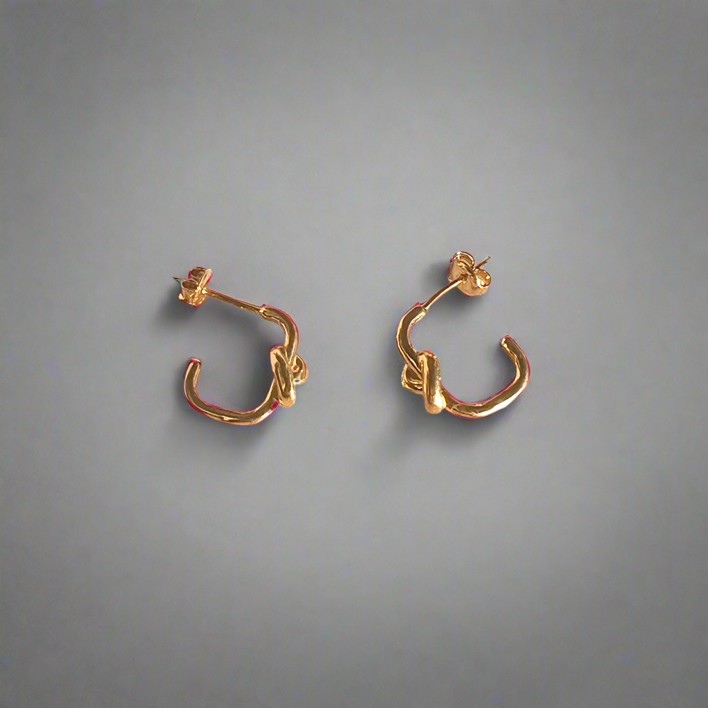 Mini Love Knot Huggies | Gold Vermeil handmade jewelry by Ke Bella
