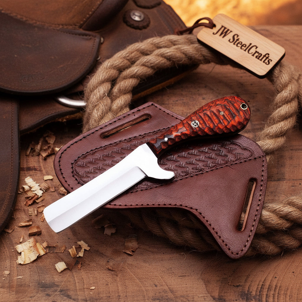 Crimson Grain Bull Cutter Knife by JW SteelCrafts — view 4