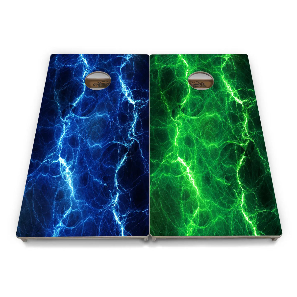 Blue & Green Lightning Cornhole Boards – Tournament Series