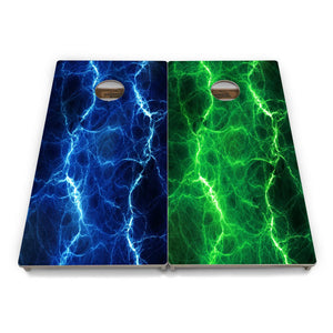 Blue & Green Lightning Cornhole Boards – Tournament Series