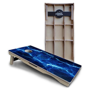 Blue & Green Lightning Cornhole Boards – Pro Lite or Pro Elite