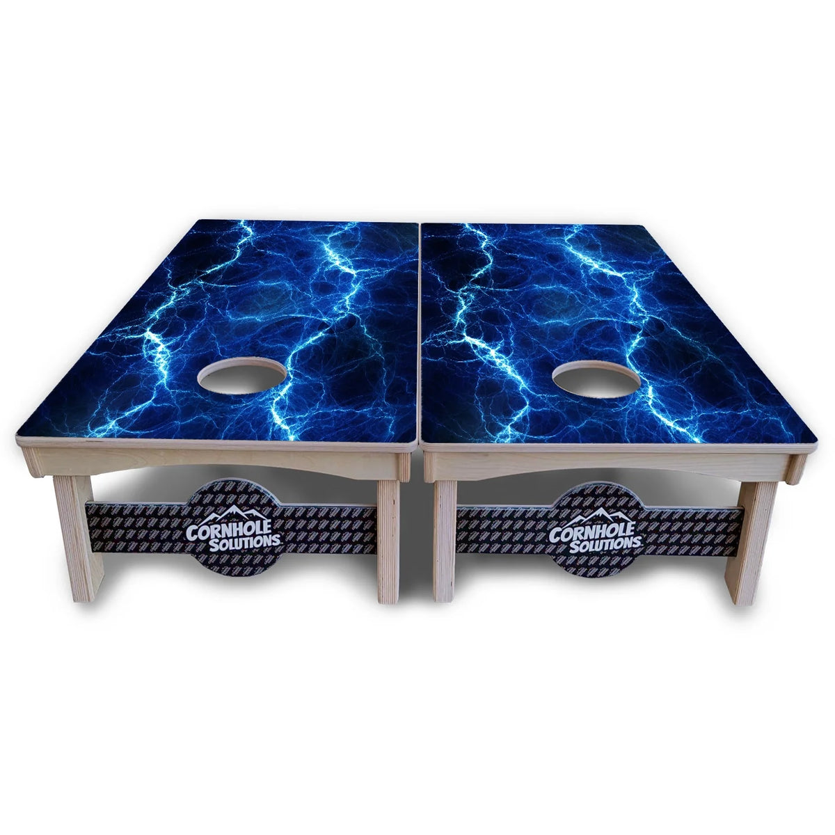 Blue & Green Lightning Cornhole Boards – Pro Lite or Pro Elite