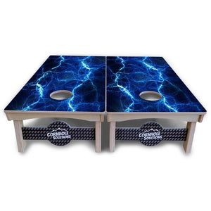 Blue & Green Lightning Cornhole Boards – Pro Lite or Pro Elite