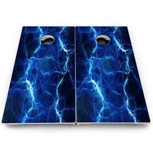Blue & Green Lightning Cornhole Boards – Pro Lite or Pro Elite