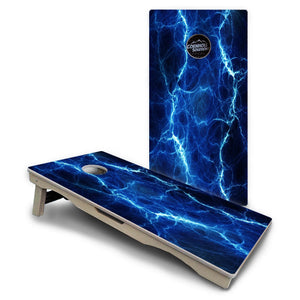 Blue & Green Lightning Cornhole Boards – Pro Lite or Pro Elite