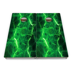 Blue & Green Lightning Cornhole Boards – Tournament Series