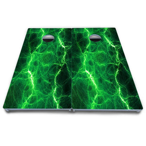 Blue & Green Lightning Cornhole Boards - All Weather Series