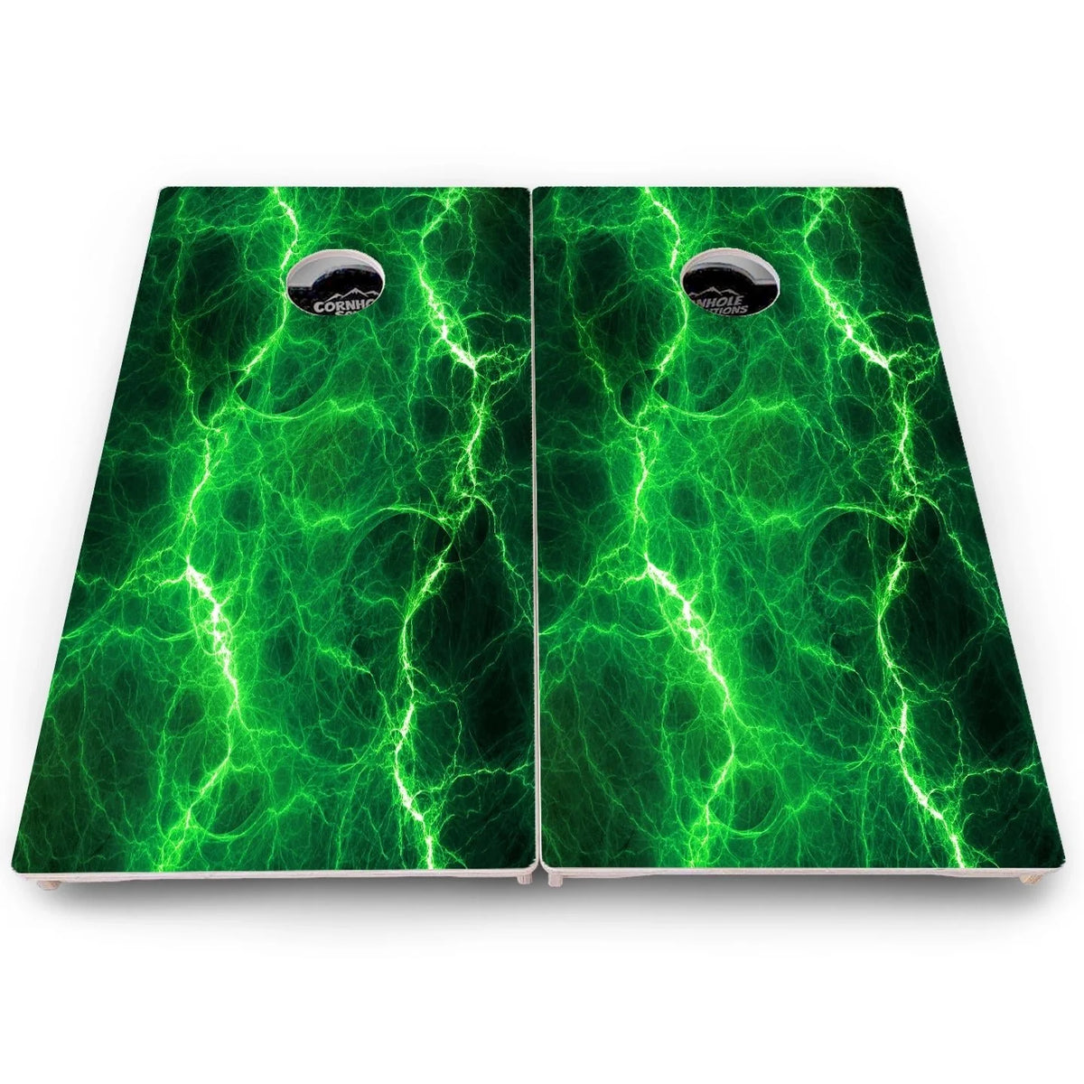 Blue & Green Lightning Cornhole Boards – Pro Lite or Pro Elite